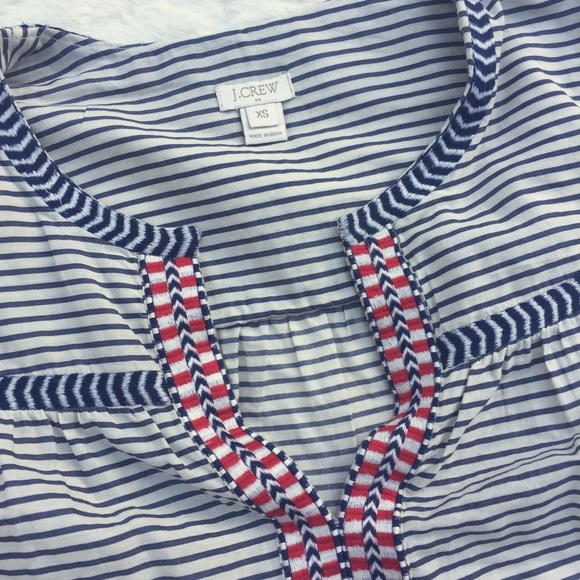 J. Crew Boho Split Neck Long Sleeved Blouse - Picture 2 of 4